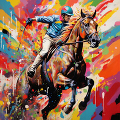 Sportler - Polo - mit bunten Farben