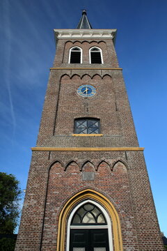 The bell tower of the church  in Baard, Friesland, Netherlands, a small village located 13km West from Leeuwarden