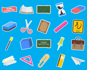 Teacher day sticker set
