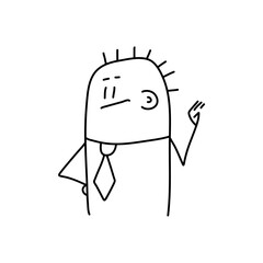 Stick figure. emotions of people, surprised, ashamed, satisfied, joyful. Doodle style. Vector illustration.