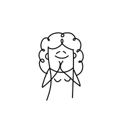 Stick figure. emotions of people, surprised, ashamed, satisfied, joyful. Doodle style. Vector illustration.