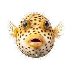 Puffer Fish isolated on transparent background cutout