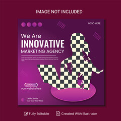 digital marketing agency post and social media banner template