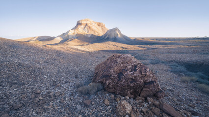 Amazing geological rock formations and landscape in outback arid Australia
