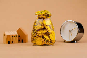 house gold and time real estate Financial loans, wealth, wealth, saving gold, investing in gold, gold market, gold stocks, finance and investment.
