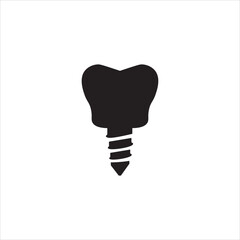 tooth implantation icon vector illustration symbol