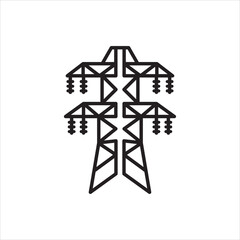high voltage tower icon vector illustration symbol
