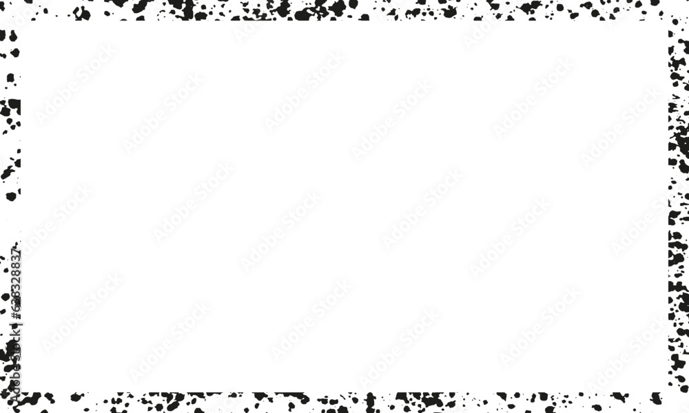 Poster grunge rectangle, paint spray dirty frame. black ink grungy border with rough texture. aged frame wi