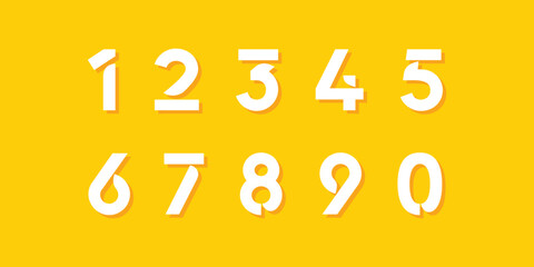 Technology alphabet numbers. Exclusive Number Letters Typography font digital and sport concept. vector illustration