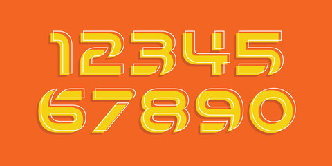 Modern alphabet with numbers. Simple square letters of rough shapes.Ultra bold font in modern brutal style.