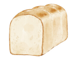 Watercolor  white bread Hand drawn watercolor illustration isolated element