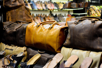 Handbags made from leather, for sale in Hoi An ancient town (Vietnam)