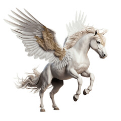 Pegasus Isolated on Transparent Background. Generative AI