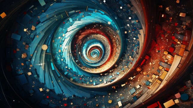 Abstract representation of time manipulation through swirling vortexes | generative ai