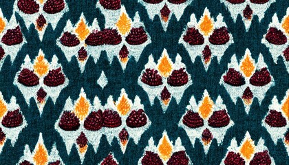 Fototapeta na wymiar Ikat seamless pattern traditional pattern background. Beautiful Ethnic abstract ikat art. rug texture vector ethnic tribal pattern seamless in decoration.