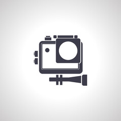 Action camera icon vector, solid illustration, pictogram isolated on white