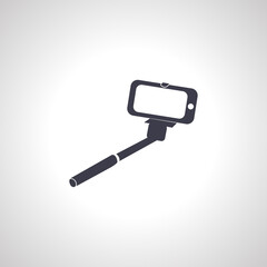 Selfie stick icon. phone on a selfie stick icon