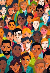 People from different cultures, backgrounds, and ages, symbolizing the richness and diversity of the global population. World Population Day Concept - obrazy, fototapety, plakaty