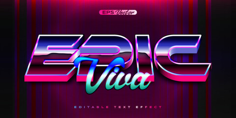 Retro shiny Y2K editable text effect epic viva