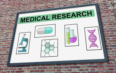 Medical research concept on a billboard