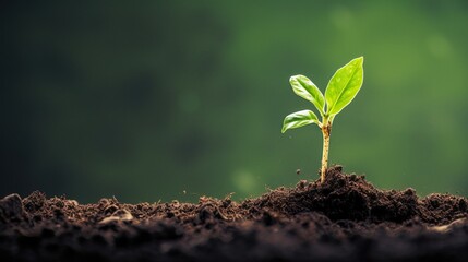 Fototapeta premium young plant in the ground