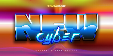 Retro shiny Y2K editable text effect new cyber