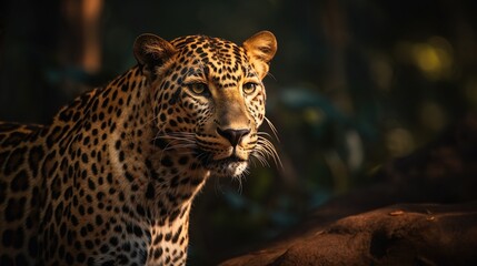 Close-Up Portrait of a Sri Lankan Leopard