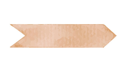 Watercolor brown ribbon label element	
