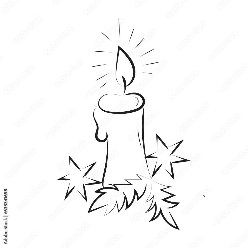 Poster Christmas Candle Holy Light. Advent Wreath for print or use as poster, card, flyer or T Shirt