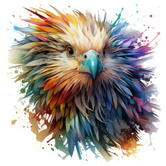 An ethereal depiction of a Watercolor Porcupine T-shirt Design, the porcupine is portrayed in a translucent watercolor style, Generative Ai