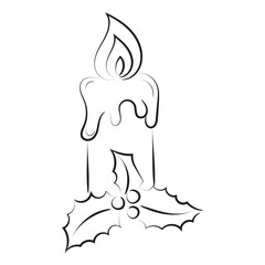 Christmas Candle Holy Light. Advent Wreath for print or use as poster, card, flyer or T Shirt