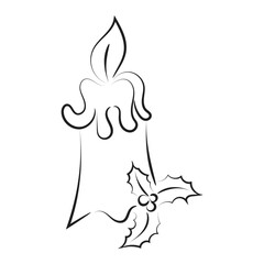 Christmas Candle Holy Light. Advent Wreath for print or use as poster, card, flyer or T Shirt
