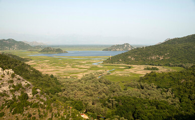 Fototapeta na wymiar View of the national park Lake Skadar in Montenegro