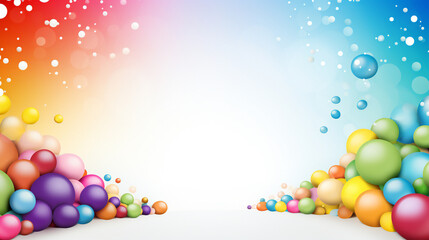 Rainbow theme Party Background with empty copy space. Generative AI.