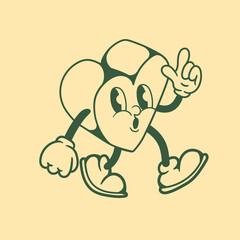 Vintage character design of love icon