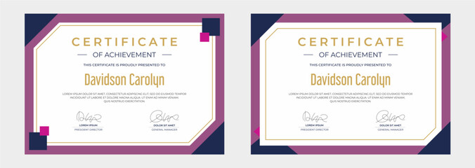 modern certificate of achievement vector template