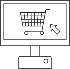 shopping onlinel desktop line icon