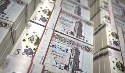 Libya Dinar money banknotes pack 3d illustration