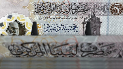 Libya Dinar money banknotes pack 3d illustration