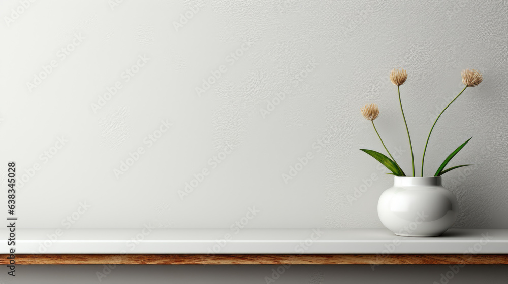 Wall mural this is a universal minimalistic background that can be used for product presentations. white empty 