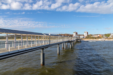 pier view to modern pier in the Spa town of Ahlbeck, Heringsdorf
