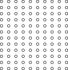 The rings are arranged in rows and form a simple geometric or technical pattern or screentone.