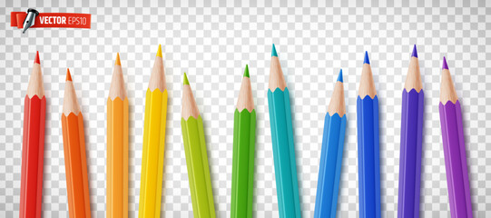 Vector realistic illustration of colored pencils on a transparent background.
- 638345821
