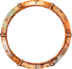 Obraz premium Watercolor industrial frame illustration created with Generative AI technology