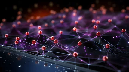 Tuinposter Amethyst token Hedera Hashgraph against a darkened background. Depicting the efficiency of directed acyclic graph structures --c 50 © Oleksandr