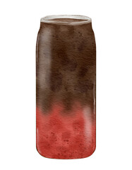 Watercolor strawberry chocolate  watercolor illustration isolated element