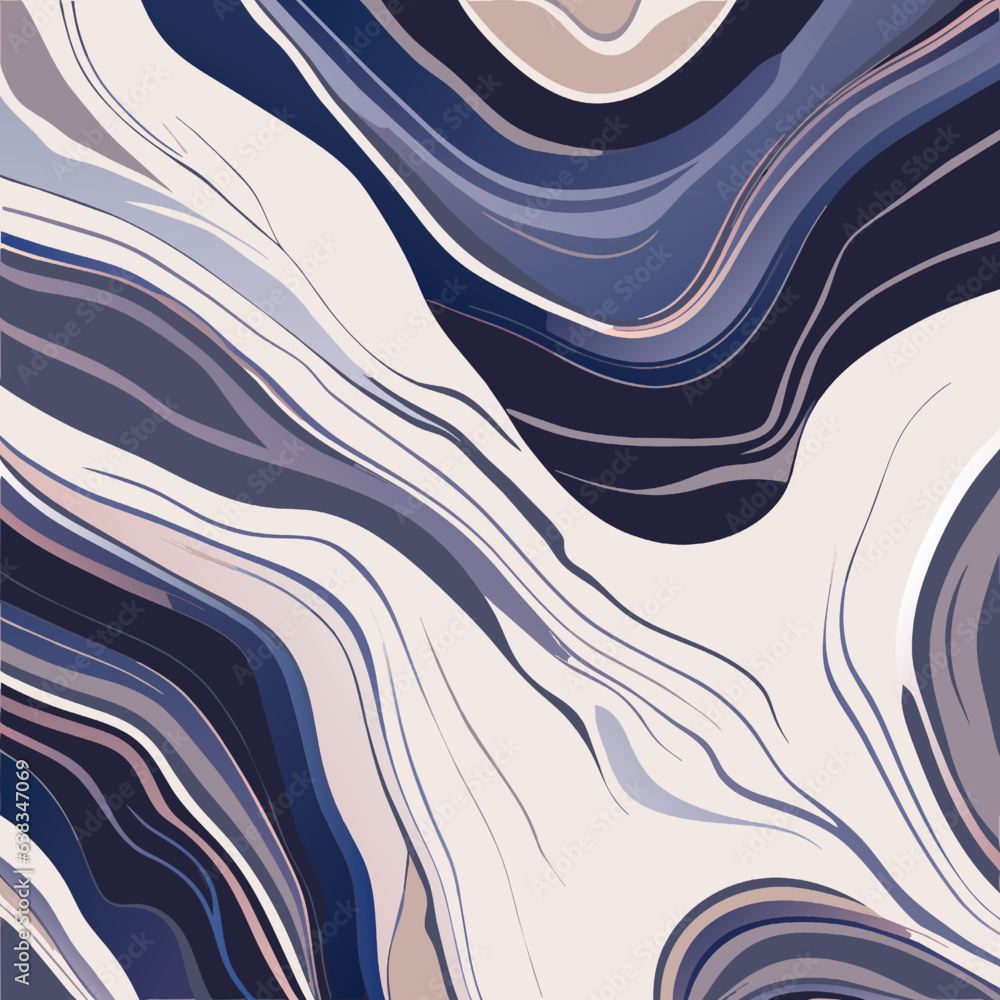 Poster marble seamless pattern. abstract background with hand drawn waves. vector illustration.