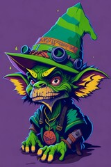 A detailed illustration of a Goblin for a t-shirt design, wallpaper, and fashion