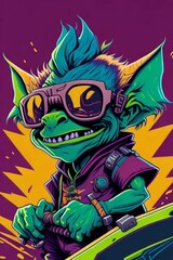A detailed illustration of a Goblin for a t-shirt design, wallpaper, and fashion
