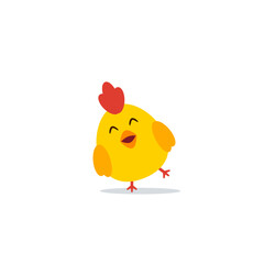 happy cute chicken cartoon